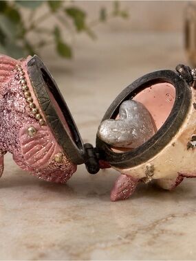 Katherine's Collection Pink and Cream Fish Trinket